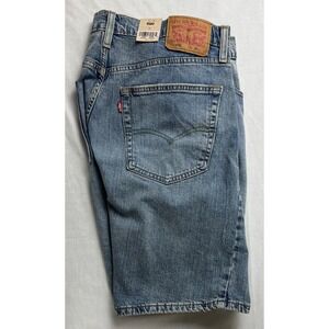 Levis 405 Standard Shorts Mens 36 Blue Denim Stretch 10 Inch Inseam light wash